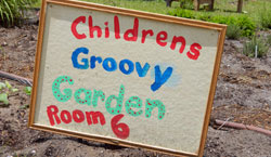 Photo of Bonner Center Community Garden Sign.